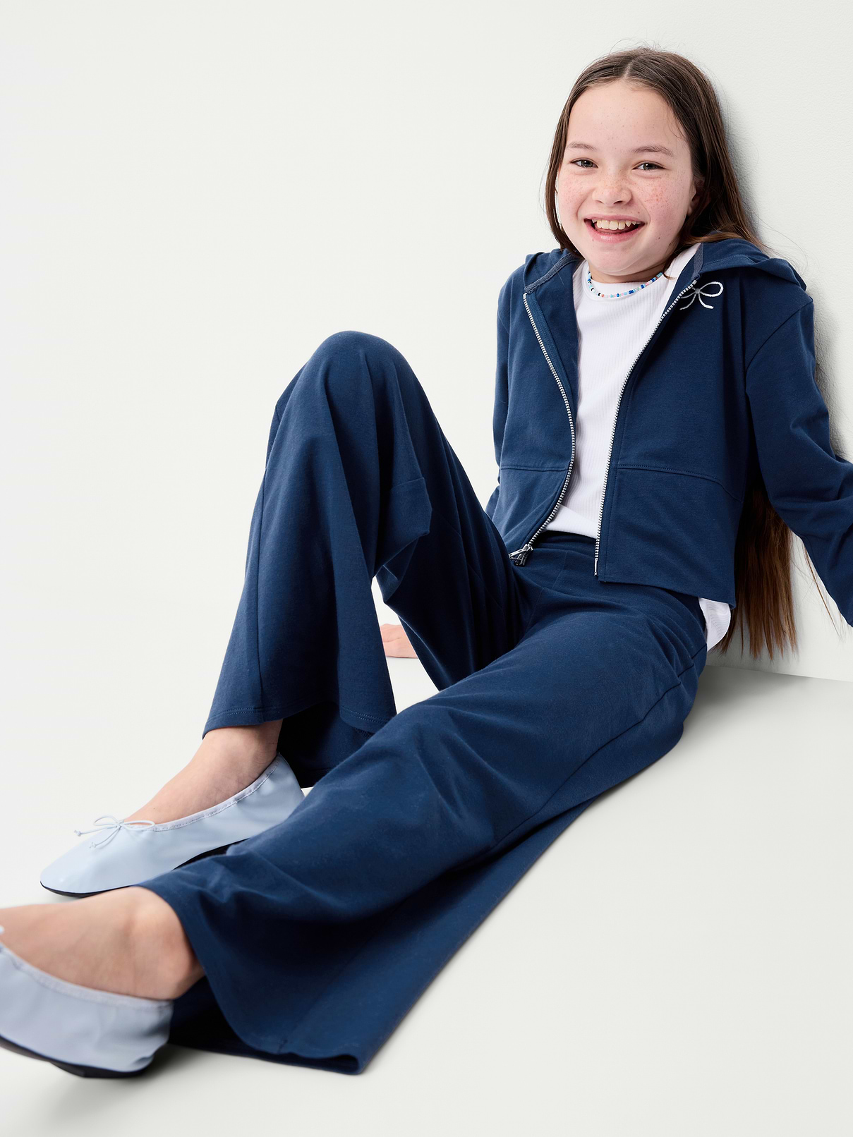 Image number 4 showing, Foldover Jersey Knit Wide-Leg Pants for Girls