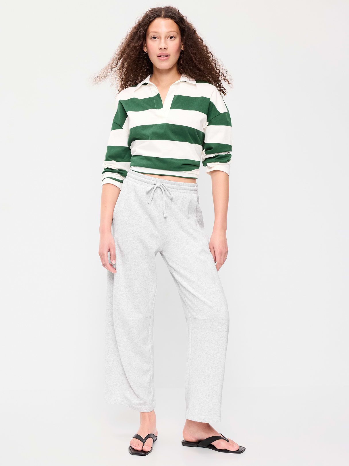 Mid-Rise SoComfy Barrel Sweatpants - Light Gray Heather by Old Navy