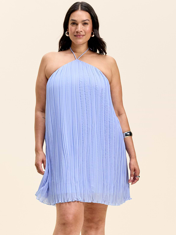 The Occasion by Old Navy Pleated Halter Swing Mini Dress
