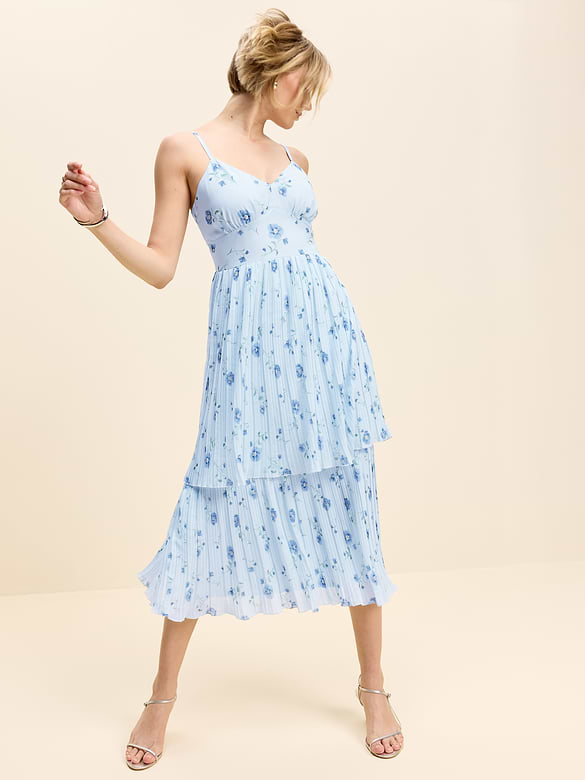 The Occasion by Old Navy Pleated Fit & Flare Midi Dress