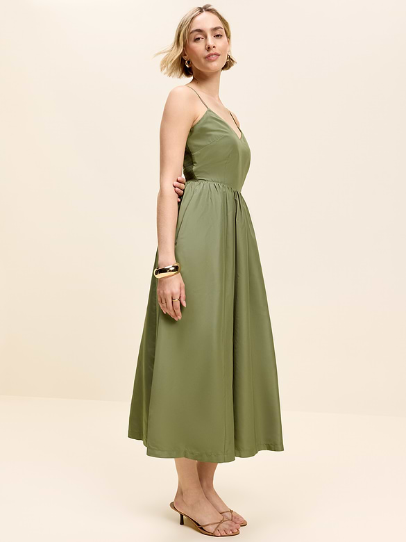 The Occasion by Old Navy Fit & Flare Sleeveless Taffeta Midi Dress