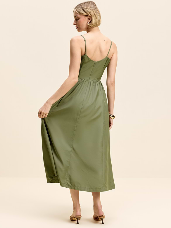 The Occasion by Old Navy Fit & Flare Sleeveless Taffeta Midi Dress