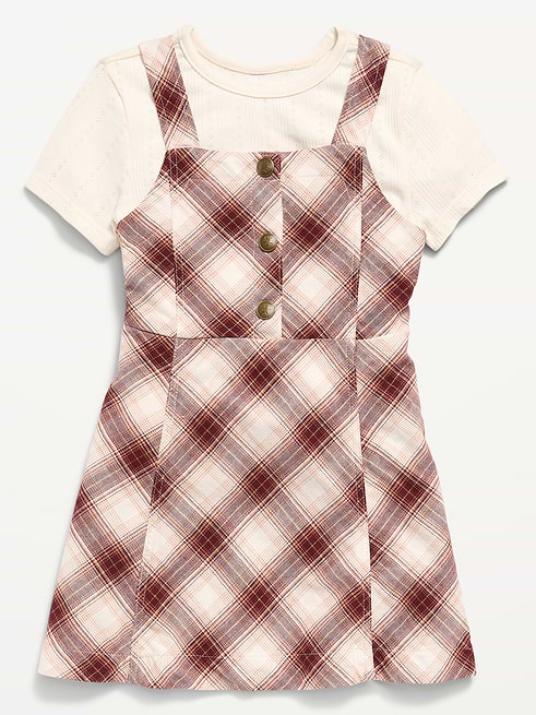 Sleeveless Sleeveless Twill Dress and T-Shirt Set for Toddler Girls on clearance at Old Navy — 50% off