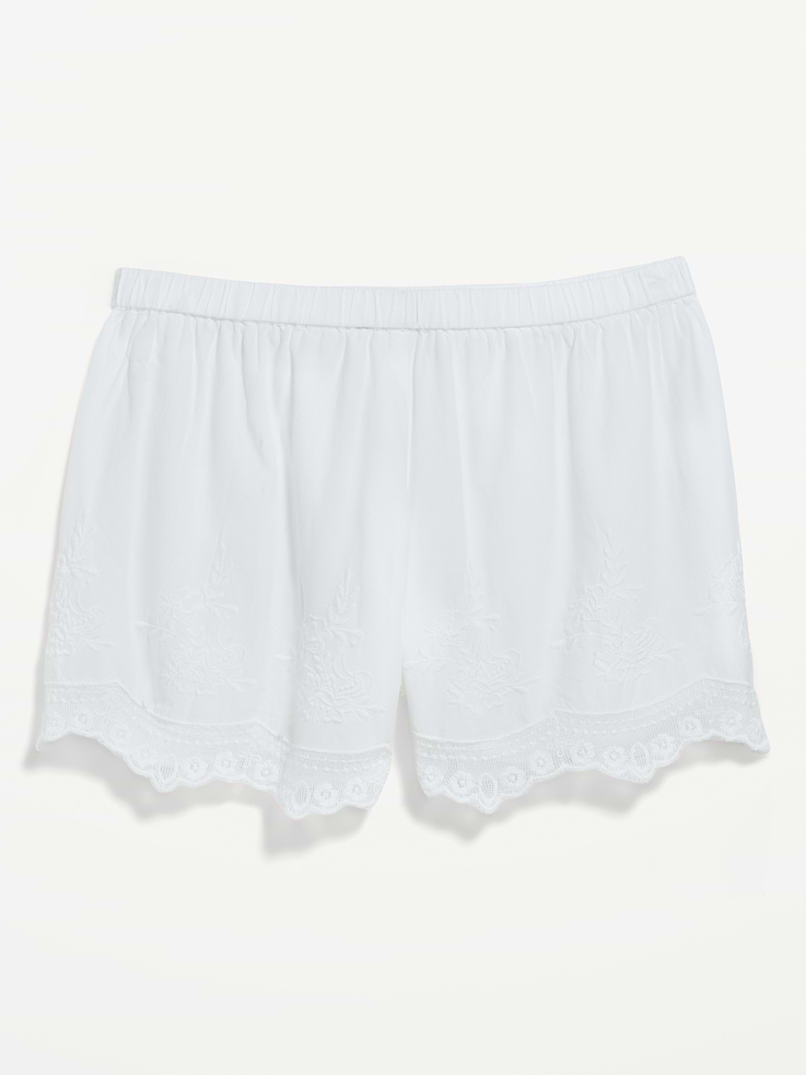 Image number 1 showing, High-Waisted Lace-Trim Shorts