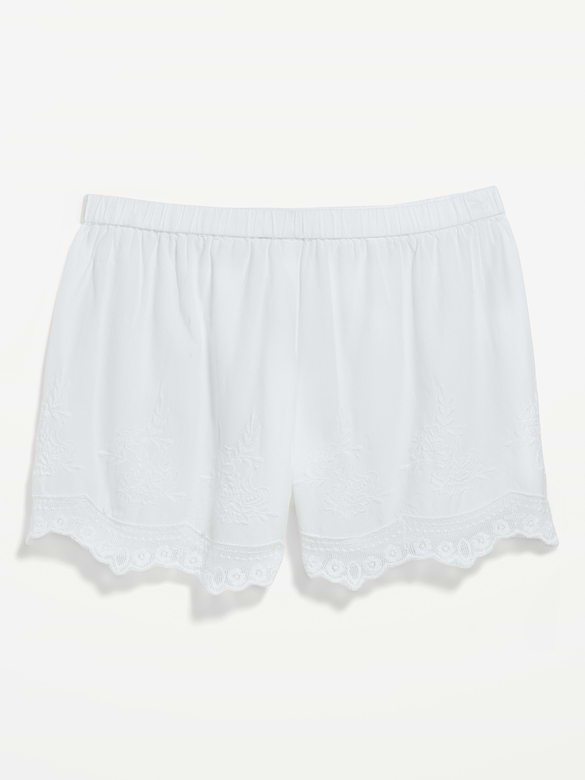 High-Waisted Lace-Trim Shorts