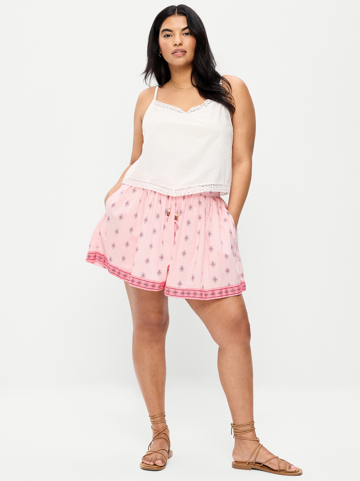 High-Waisted Drapey Skirt Short | Old Navy