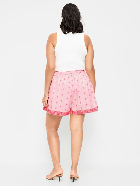 Jupe-short fluide à taille haute
