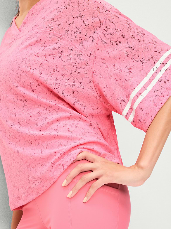 Oversized Cropped Football T-Shirt