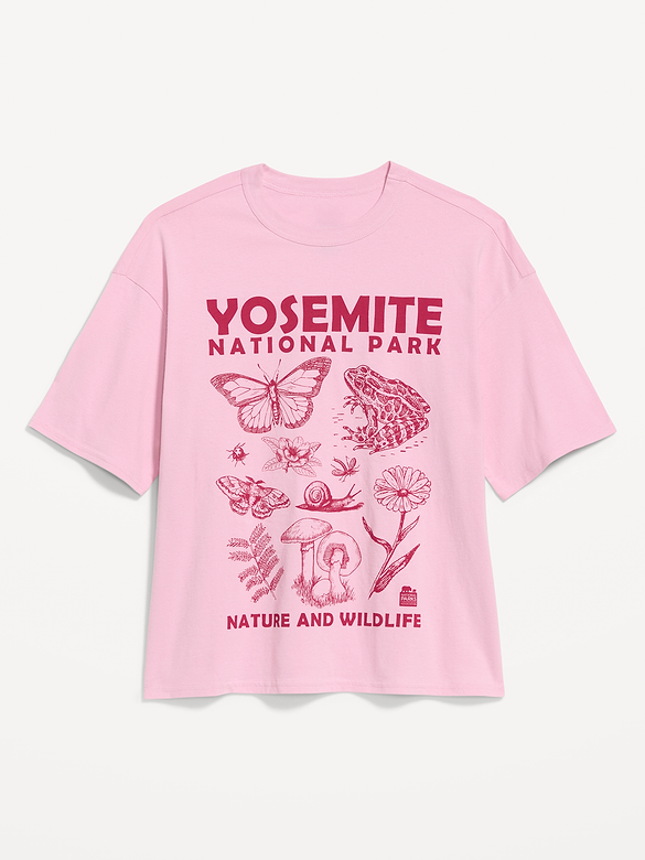 Yosemite National Park Crew-Neck Oversized T-Shirt
