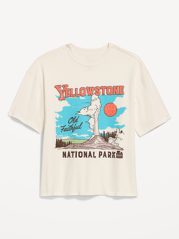 Yellowstone National Park Crew-Neck Oversized T-Shirt