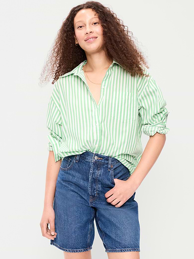 Image number 4 showing, Oversized Button-Down Boyfriend Shirt