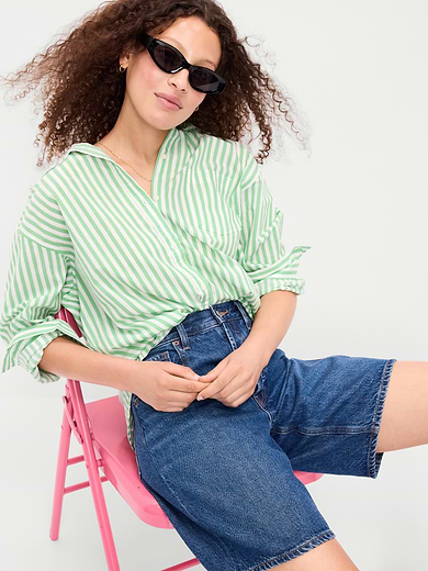 Image number 3 showing, Oversized Button-Down Boyfriend Shirt