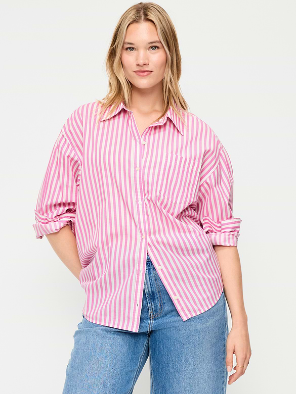 Oversized Button-Down Boyfriend Shirt