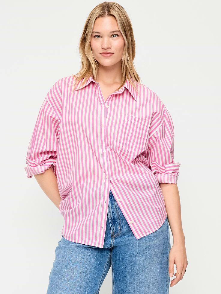Image number 5 showing, Oversized Button-Down Boyfriend Shirt