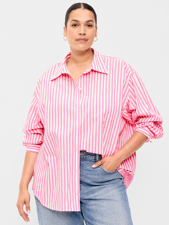 Oversized Button-Down Boyfriend Shirt