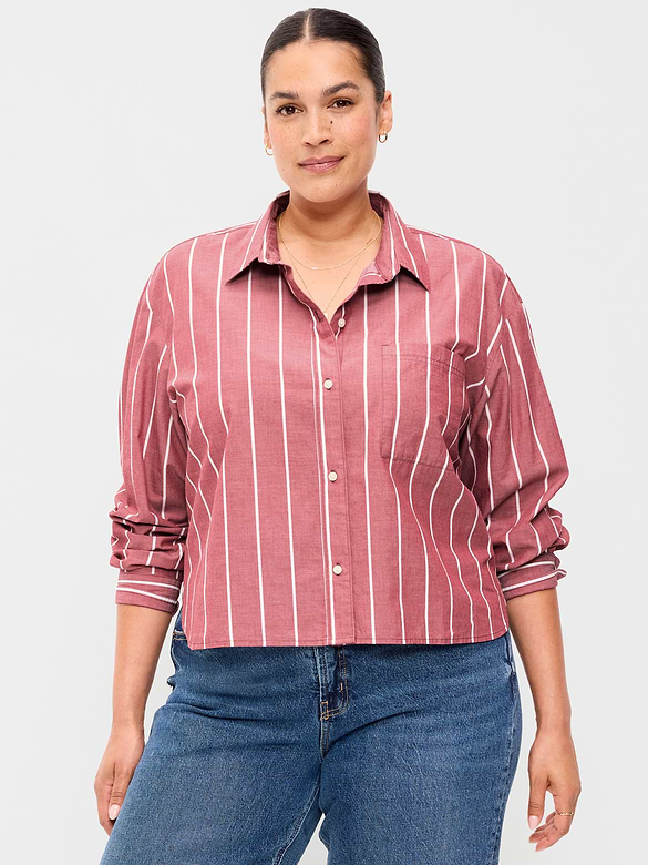 Cropped Button-Down Shirt