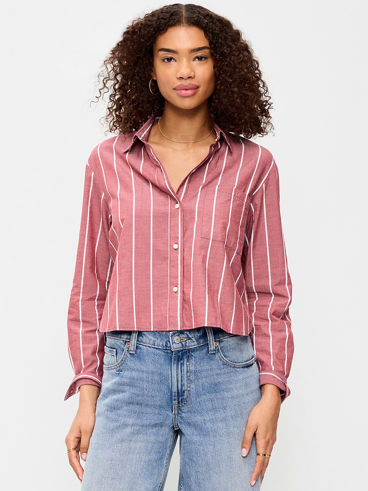 Image number 1 showing, Cropped Button-Down Shirt
