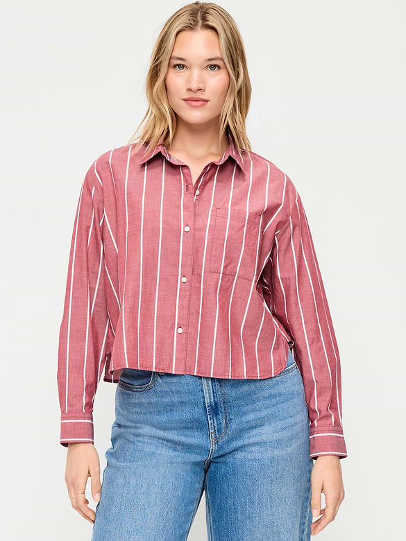 Cropped Button-Down Shirt