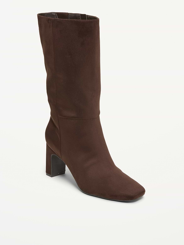 Mid-Calf Square-Toe Boot for Women