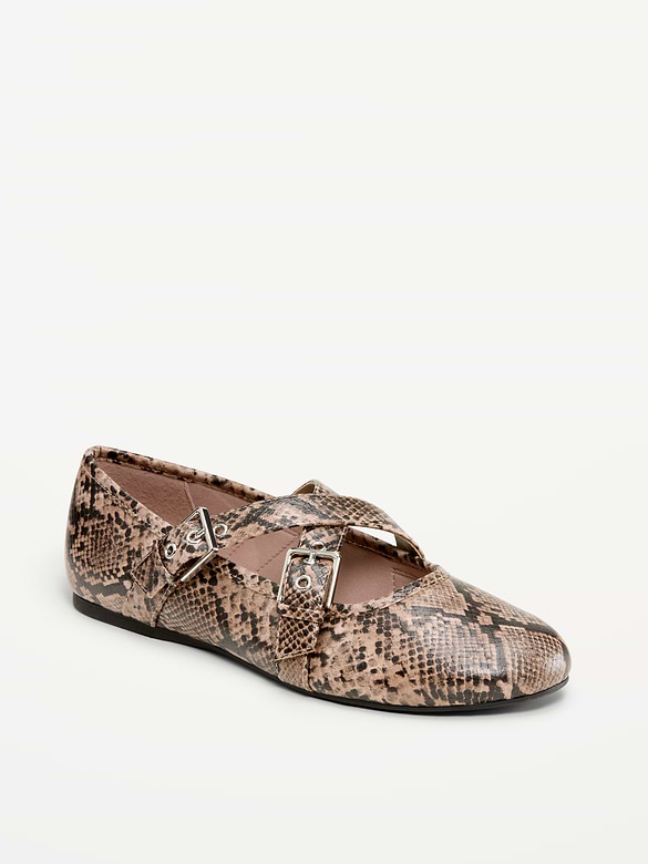 Buckle-Strap Mary Jane Ballet Flats for Women