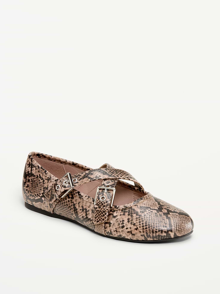 Image number 1 showing, Buckle-Strap Mary Jane Ballet Flats for Women