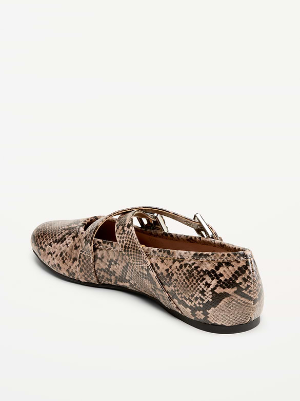 Buckle-Strap Mary Jane Ballet Flats for Women