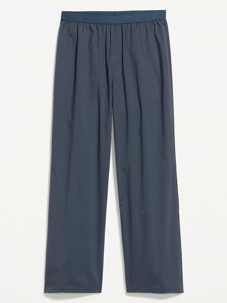 Image 3 of 3, Elastic-Waist Poplin Pajama Pant