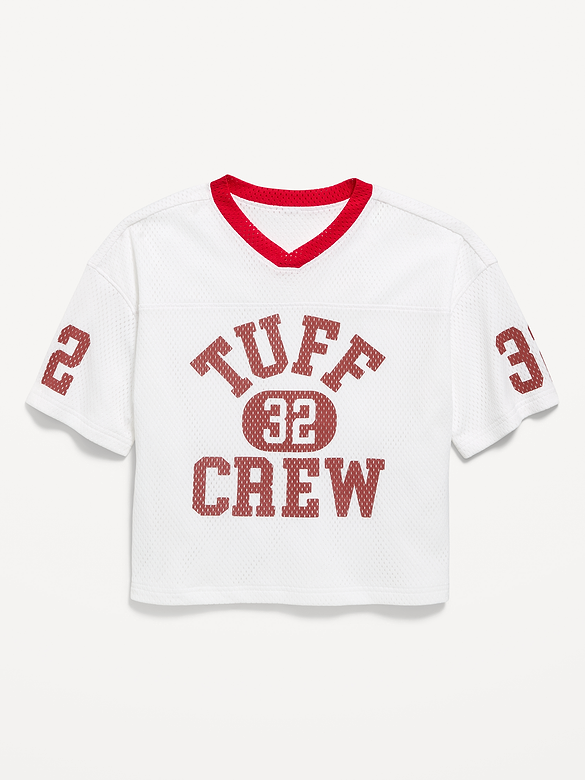 Oversized Mesh Graphic Football T-Shirt for Boys