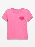 Image number 1 showing, Softest Short-Sleeve Heart-Pocket T-Shirt for Girls