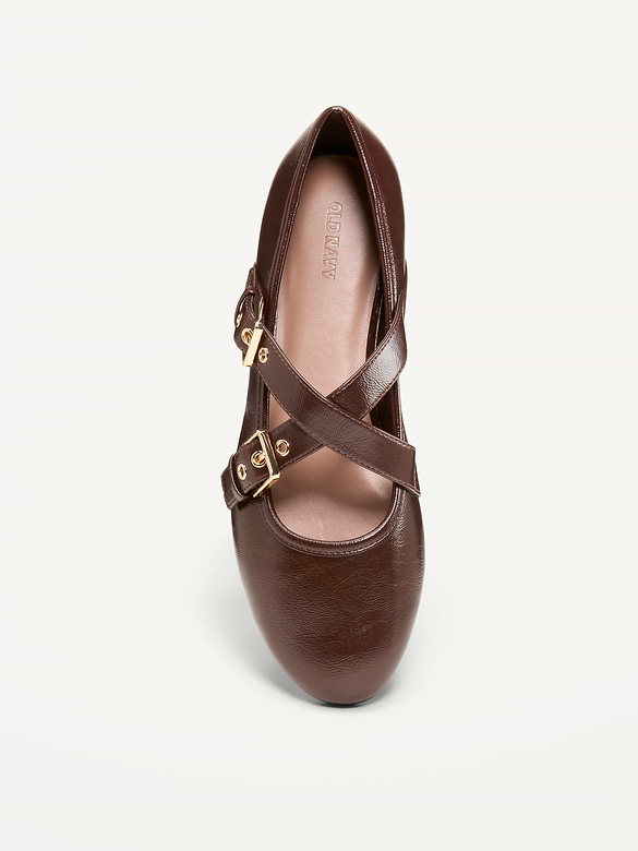 Buckle-Strap Mary Jane Ballet Flats for Women