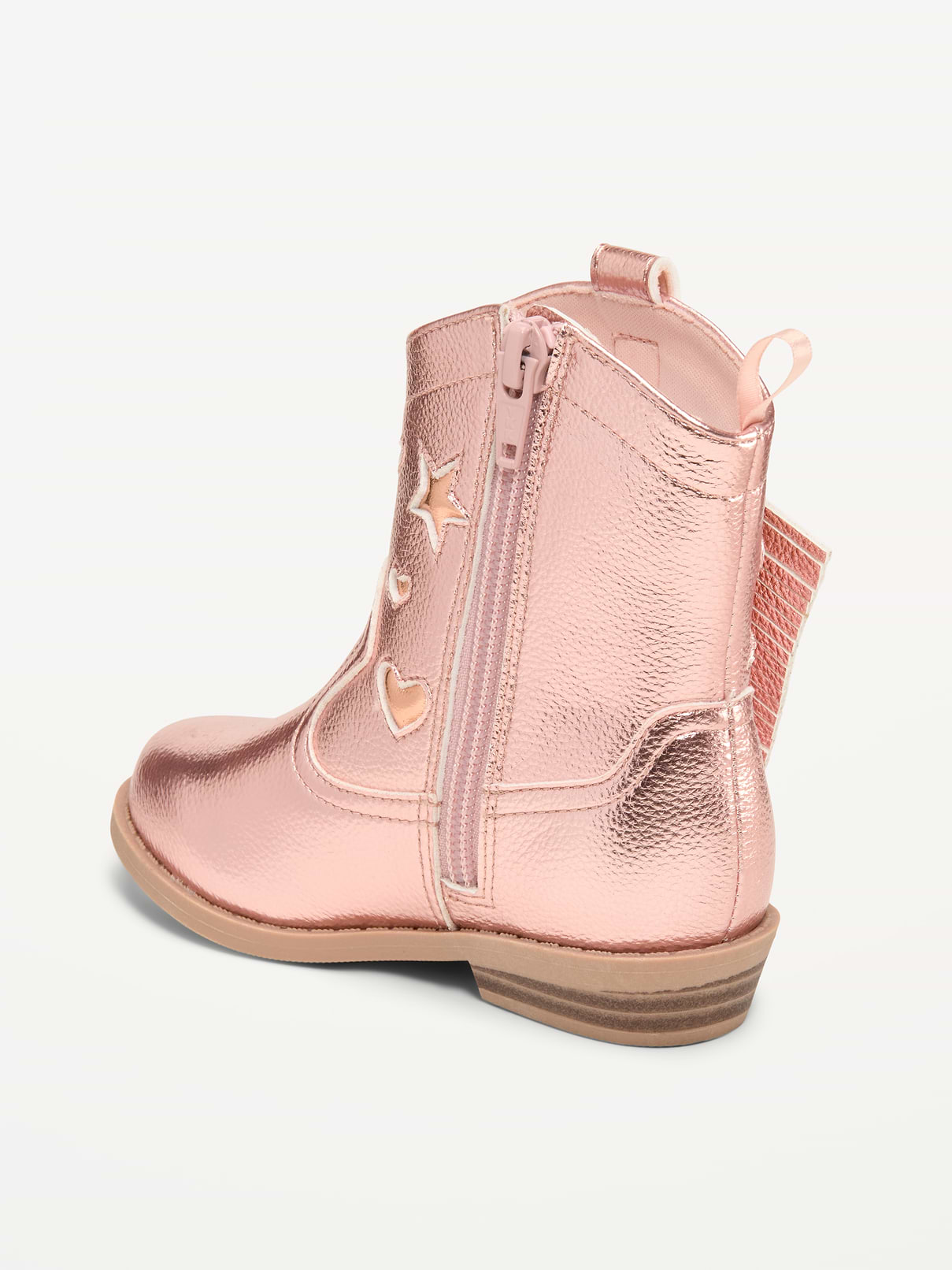 L'image numéro 3 présente Bottes western brillantes à glissière latérale pour toute-petite fille