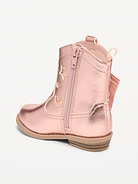 L'image numéro 3 présente Bottes western brillantes à glissière latérale pour toute-petite fille