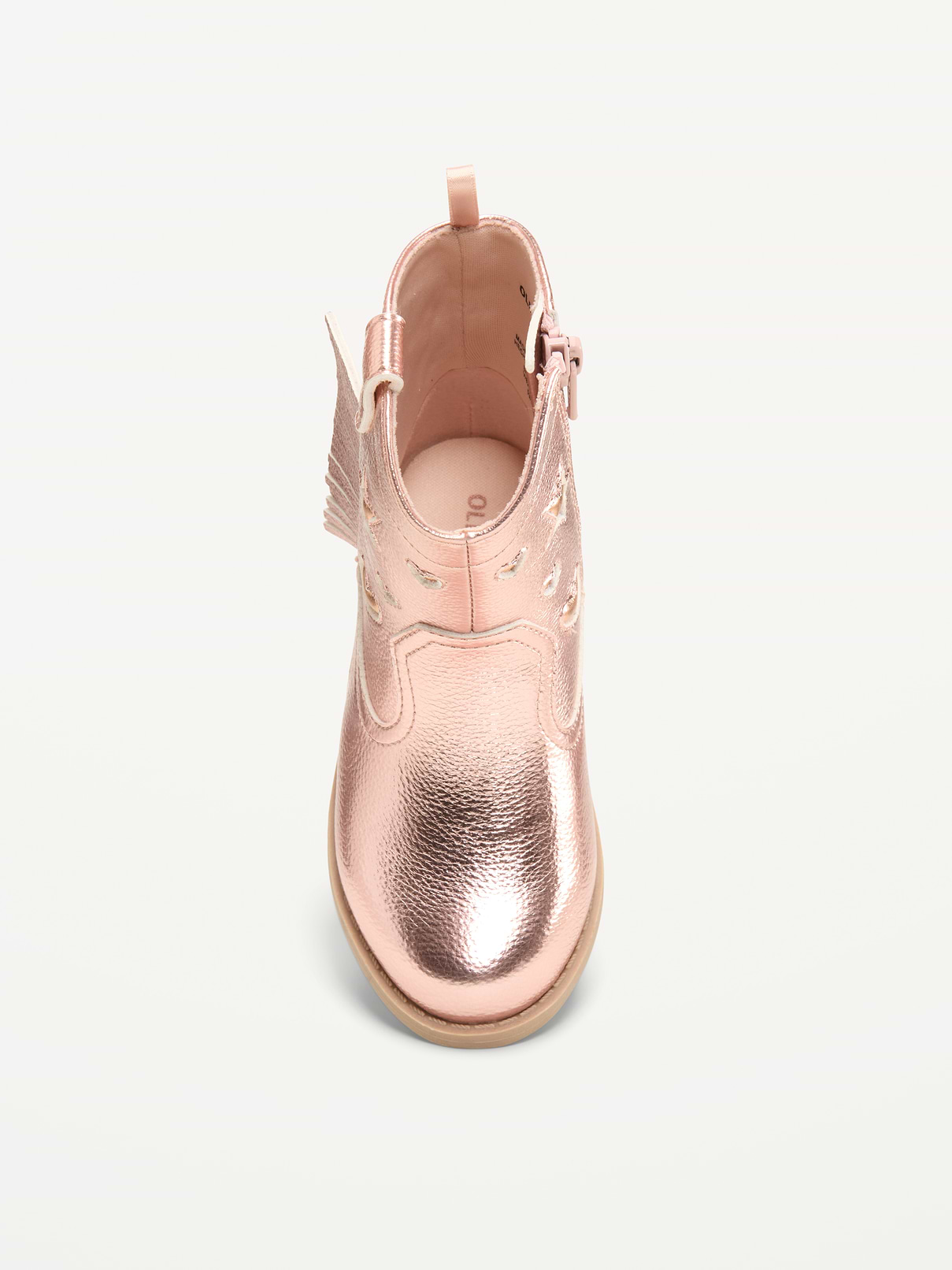 L'image numéro 2 présente Bottes western brillantes à glissière latérale pour toute-petite fille