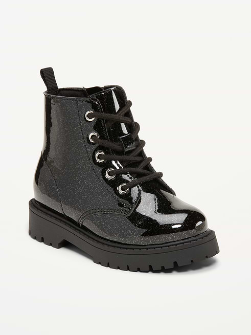 Glitter Glitter Side-Zip Combat Boots for Toddler Girls on clearance at Old Navy — 30% off