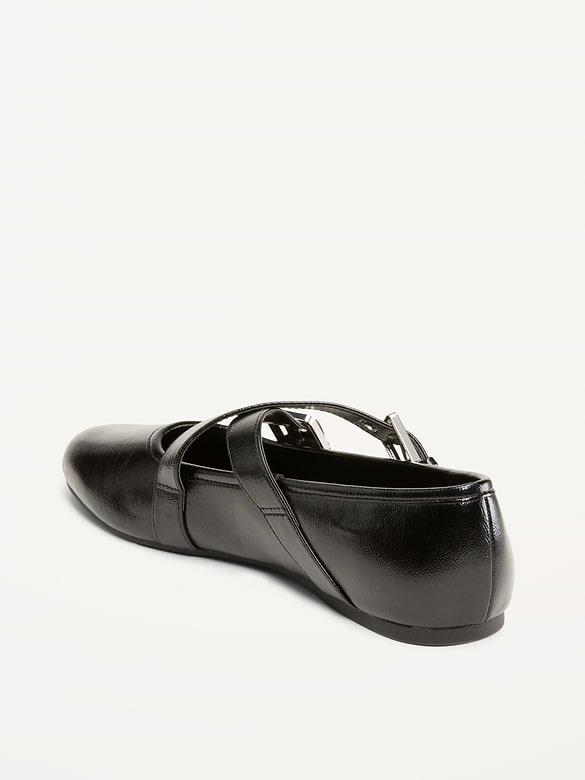 Buckle-Strap Mary Jane Ballet Flats for Women