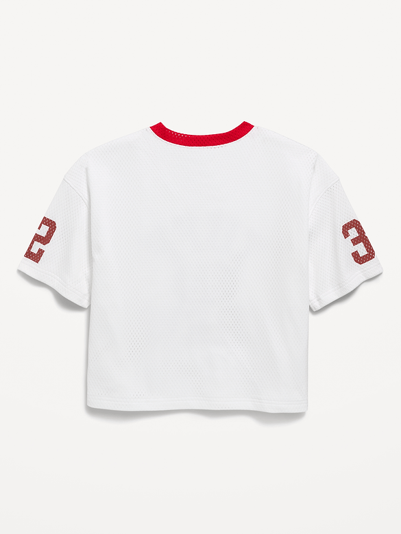 Oversized Mesh Graphic Football T-Shirt for Boys