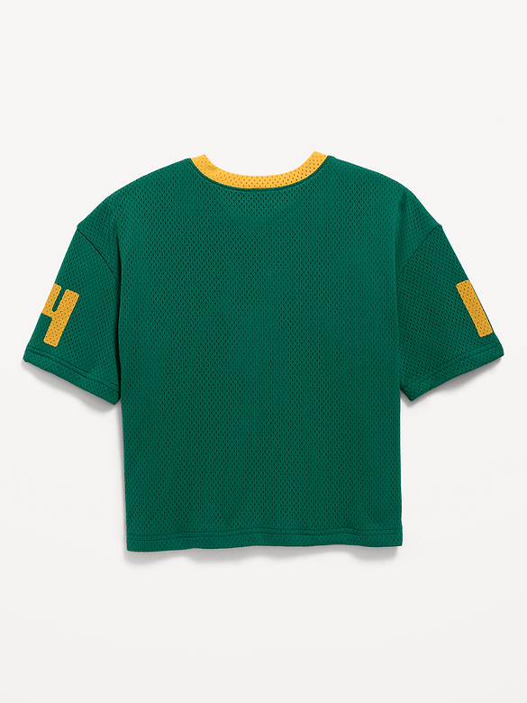 Oversized Mesh Graphic Football T-Shirt for Boys