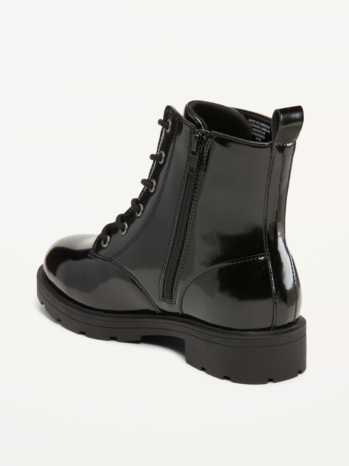 Image number 4 showing, Faux-Leather Lace-Up Combat Boots for Girls