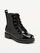 Image number 1 showing, Faux-Leather Lace-Up Combat Boots for Girls
