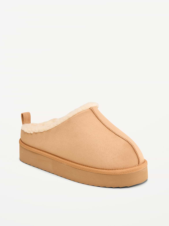 Faux-Suede Platform Mule Slippers for Girls