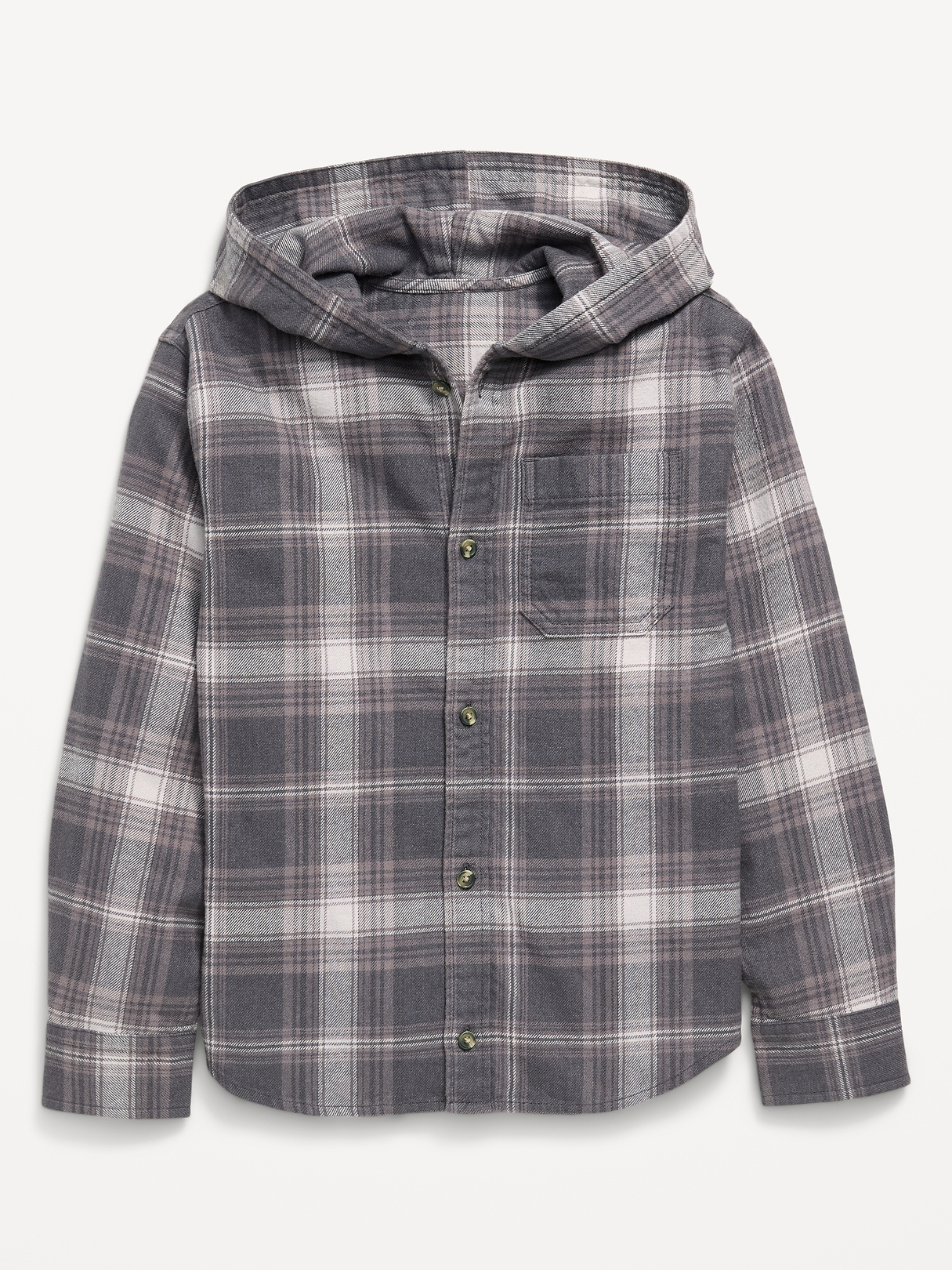 Long-Sleeve Plaid Flannel Hooded Shirt for Boys | Old Navy