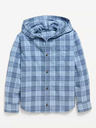 Image number 1 showing, Long-Sleeve Plaid Flannel Hooded Shirt for Boys
