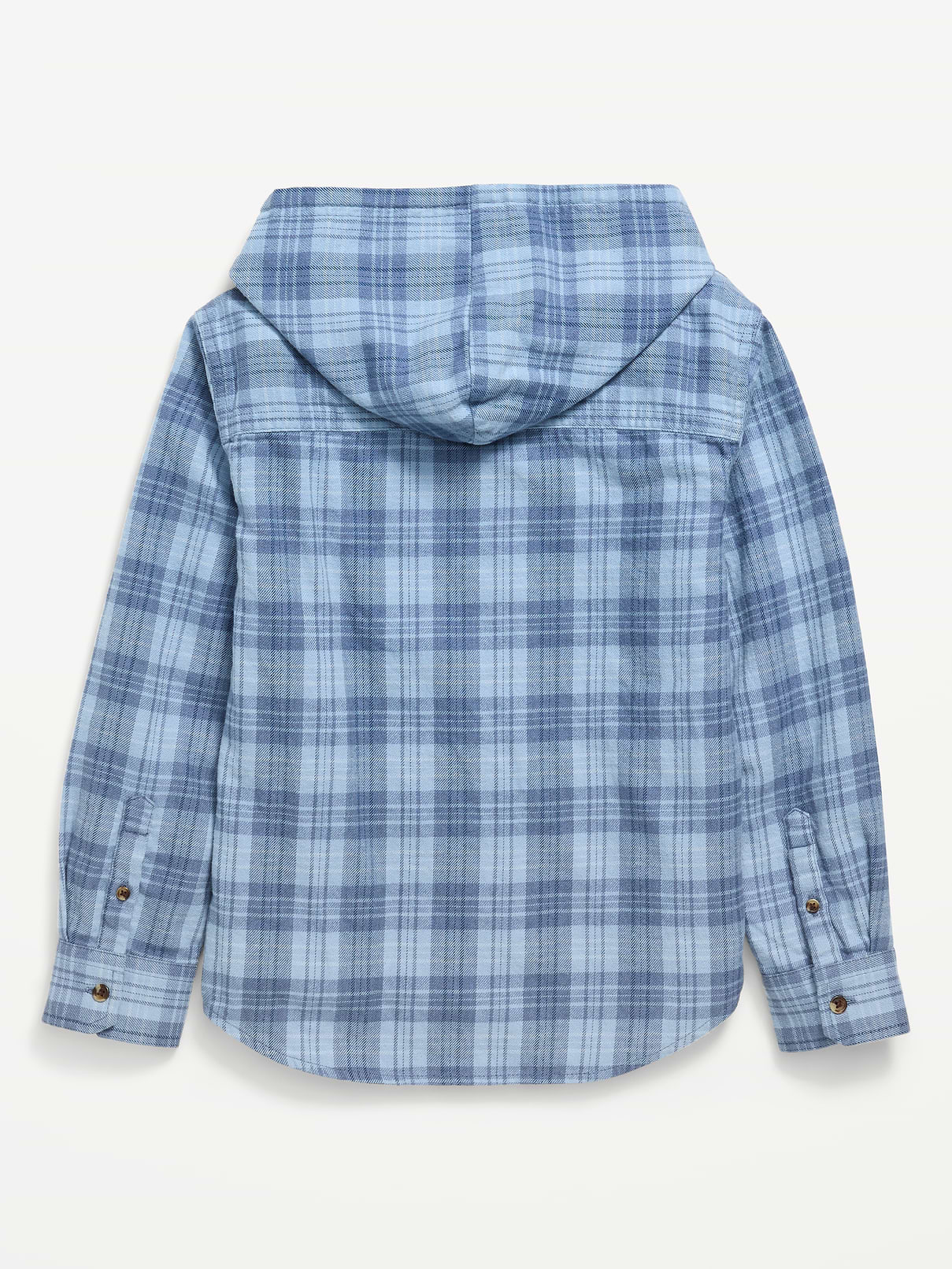 Image number 2 showing, Long-Sleeve Plaid Flannel Hooded Shirt for Boys