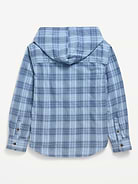 Image number 2 showing, Long-Sleeve Plaid Flannel Hooded Shirt for Boys