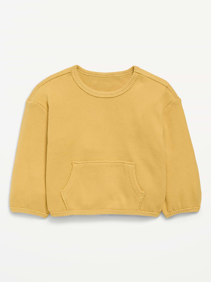 Image 1 of 1, crew neck, long sleeves, drop shoulders, kangaroo pocket, Product #908321