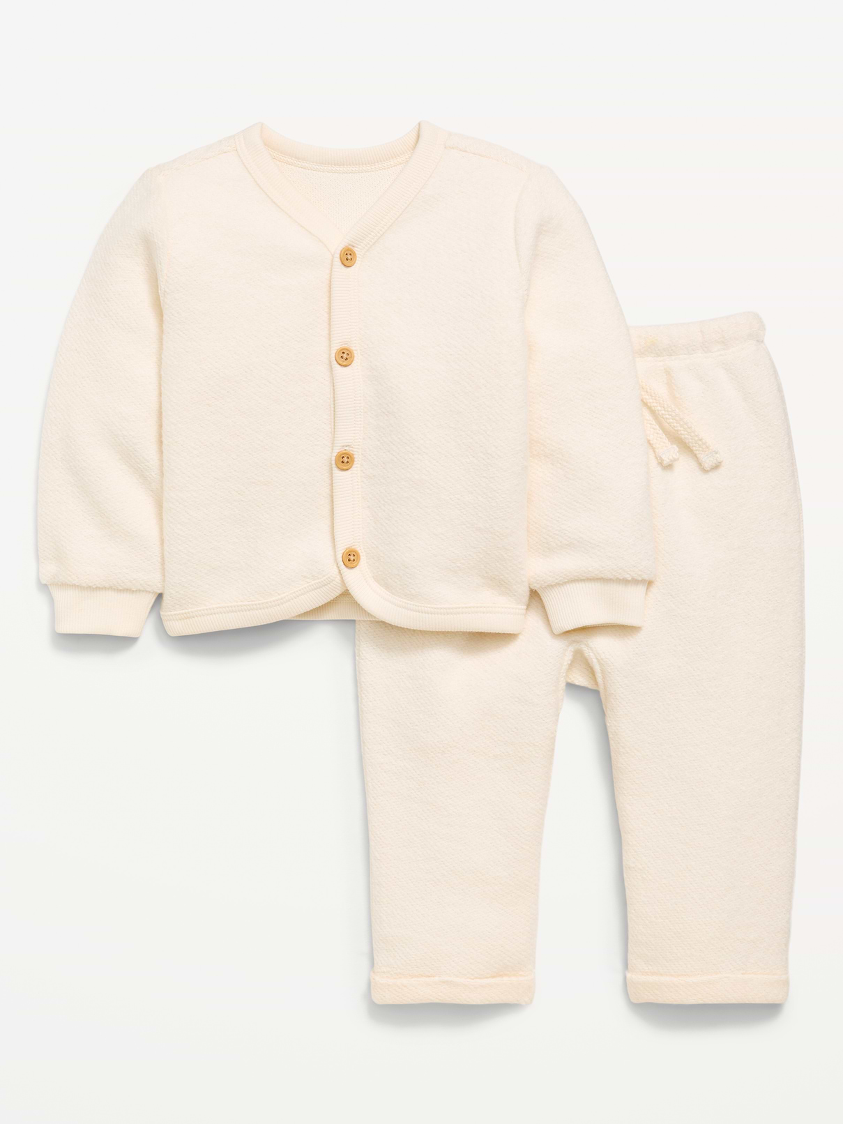 Image number 3 showing, Long-Sleeve Button Front Fleece Top and Pants Set for Baby