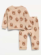 Image number 2 showing, Printed Long-Sleeve Button-Front Top and Pants Set for Baby