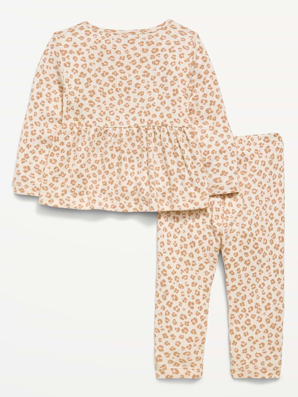 Long-Sleeve Pointelle-Knit Top and Pants Set for Baby