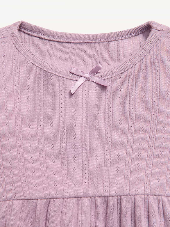 Long-Sleeve Pointelle-Knit Top and Pants Set for Baby
