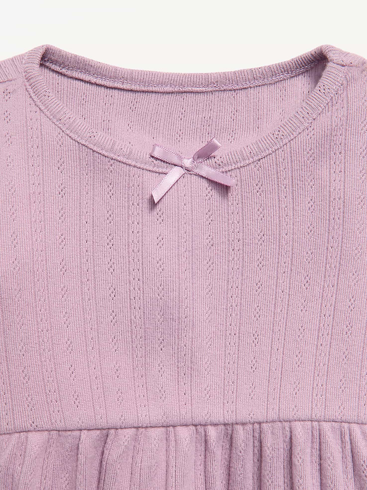 Image 3 of 3, Long-Sleeve Pointelle-Knit Top and Pants Set for Baby